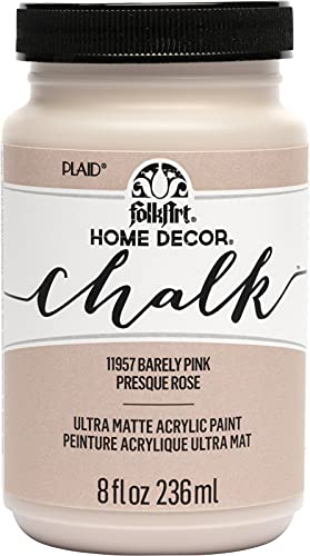 FolkArt, Barely Pink Assorted Home Décor 8 fl oz / 236 ml Acrylic Chalk Paint For Easy To Apply DIY Arts And Crafts, Ultra Matte Finish, 11957