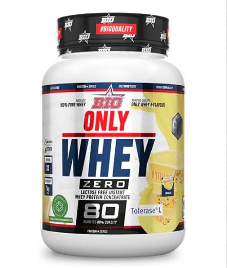 BIG - Proteinas Whey - Proteina en Polvo para Desarrollo de Masa Muscular y Recuperación - Materia Prima Premium - Whey Protein Sin Lactosa, Sin Azúcar, Sin Grumos (1Kg, Natillas)