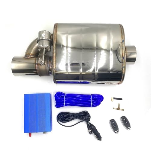 Image of Car Exhaust Tip 51/63/76MM Car Exhaust System Vacuum Valve Control Pipe Kit Variable Silencer Stainless Universal Remote Exhaust Tail Piece Tip(76MM Right C)
