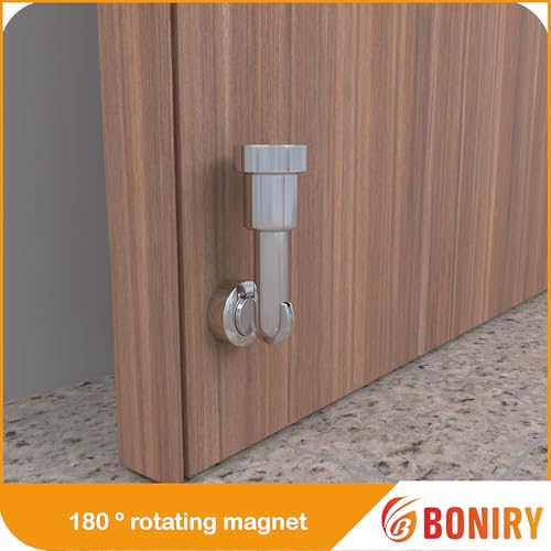 Image of Boniry Premium Magnetic Door Stopper | Durable, Stylish & Rustproof | Protects Doors | Strong Hold, Easy Installation, Perfect for Home & Office Use (4, Silver)