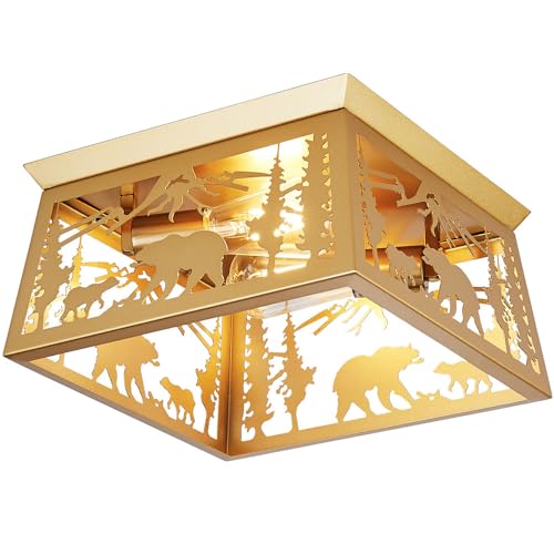 Feohak Gold Bear Semi-Flush Lamp