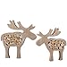 Produktbild Valery Madelyn Holz Weihnachtsdekoration Rentier Weihnachtsdeko Figur 16/20cm 2er Set Hirsch Weihnachtsfigur mit Holzscheiben In den Wald Thema für Weihnachten MEHRWEG Verpackung