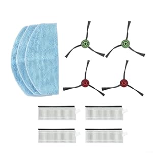 Eawfgtuw for Laresar Evol 3 Robot Vacuum Cleaner Accessories Set with Side Brushes and Mop Cloth Pads Replacement Kit for Home Floor(B)