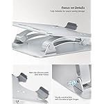 Nulaxy Fully Adjustable Laptop Stand for Desk, Dual Foldable Aluminum Computer Riser with Heat-Vent, Ergonomic Notebook Holder Portable Office Accessories Compatible with All 10-17" Laptops, Silver - Image 5