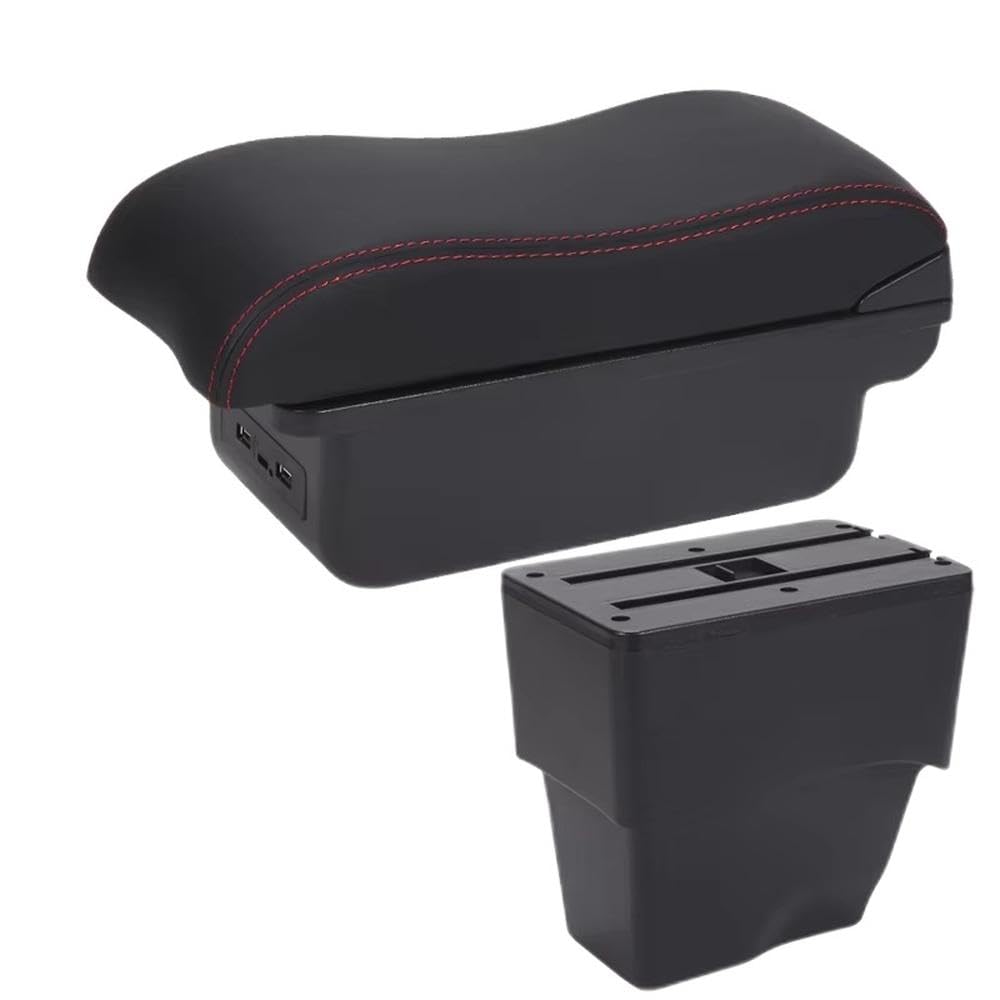 Sxqpocar B1 Black Red 3Usb For Fiat Pulse 2023 Car Armrest Box Central Auto Storage Box Replacement Parts