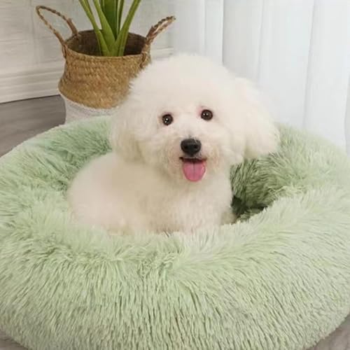 Nisrada Camas para Gatos para Gatos De Interior, Cama para Perros De 50cm para Perros Pequeños, Medianos Y Grandes, Cama para Mascotas Redonda Lavable para Cachorros Y Gatitos con Fondo Anti