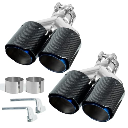 Embout d'échappement double sortie carbone 63mm Catekro pour pot d'échappement voiture