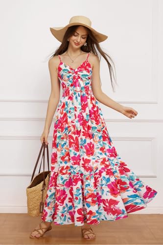 Image of GRACE KARIN Womens Summer Floral Maxi Dresses 2026 Long Flowy Boho Dress Beach Vacation Sundresses Casual Clothes with Pocket