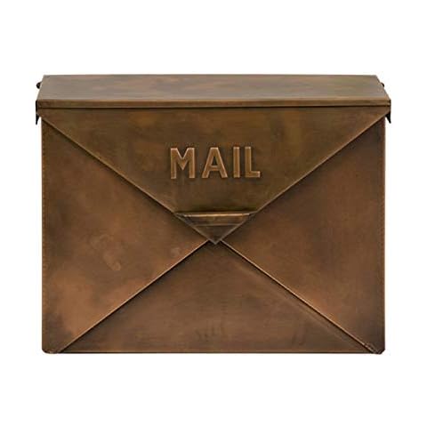 IMAX 44090 Tauba Mail Box in Copper Finish - Use Multi-Dimensional Utility Box as Document Keeper, Letter Holder, Suggestion Box, Desk Organizer. Accent Piece for Home, Office Cover