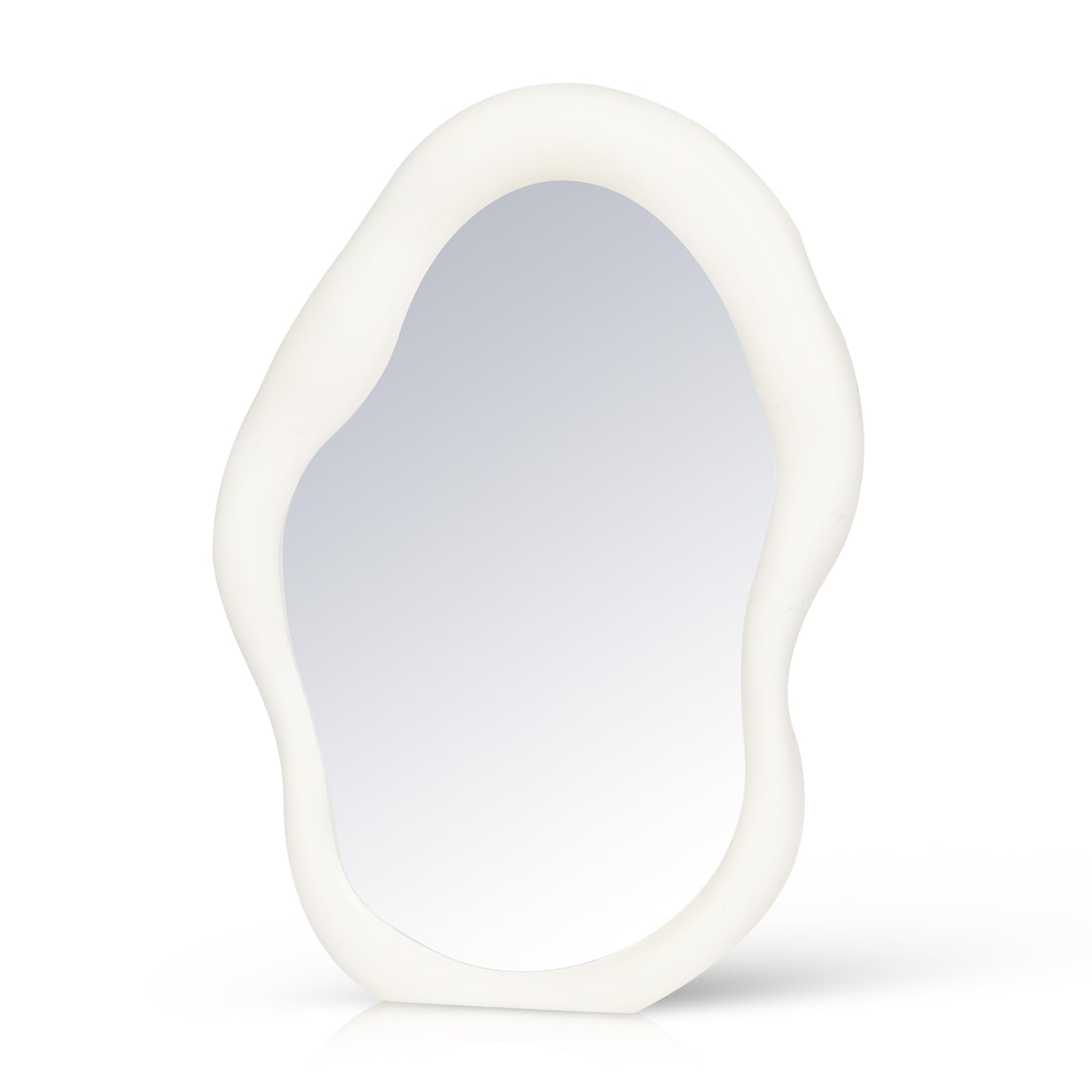 Demonwer Magnetic Locker Mirror 10x6.9 Inch Flat Placement Dual Purpose Functional Make up Mirror for School Student Locker Home Refrigerator Table Locker Accessories?Creamy White