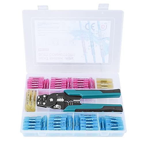 Deshan 200Pcs Heat Shrink Butt Connectors With Crimping Tool For Heat Shrink Connectors, Insulated Waterproof Electrical Terminals Splice Connectors (200Pcs) #TOP13