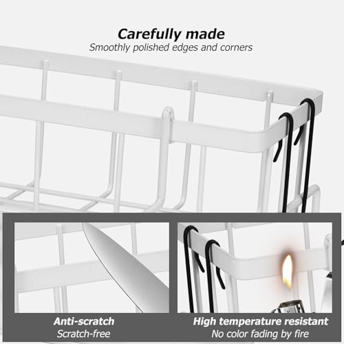 Kitchen Sink Caddy Organizer Sponge Holder Dishcloth Hanger Multifunctional Sink Storage Rack with Automatic Drain Tray for Kitchen and Bathroom Supplies - Image 7