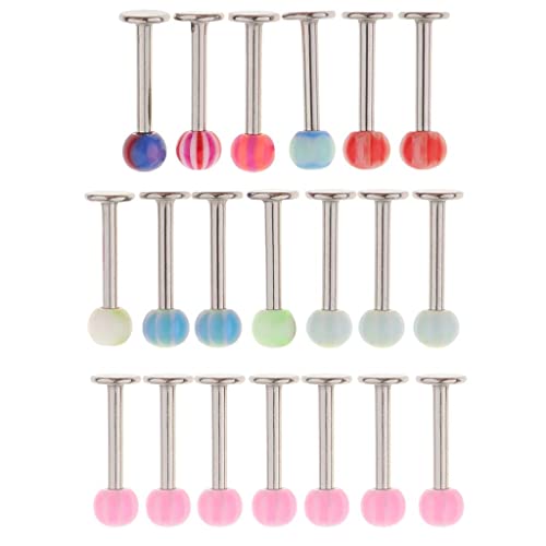 Colaxi 20x Moda de aço Inoxidável para Lábios Orelha Barra de Osso Pregos Piercing Na Língua Do Quei