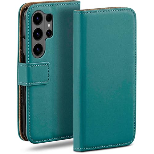 Étui pour Samsung S26 Ultra moex en cuir synthétique bleu pétrole