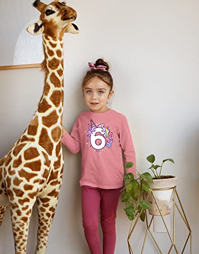 Image of Unicorn 6th Birthday Shirts for Toddler Girls Outfit 6 Year Old Six Sixth Shirt