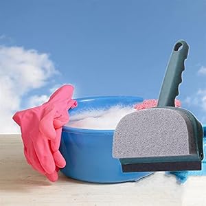 Peltrt Glas Ruitenwisser Zeepreiniger Squeegee, Dubbelzijdige borstelkop voor schrapen, Zachte Rubber Glas Wisser…