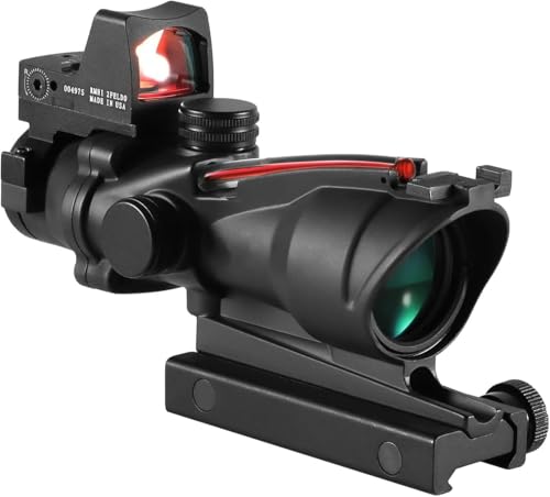 4x32 Style Sight Red Fiber Dot Sight Optics mini red dot Aluminum Black (Blue)