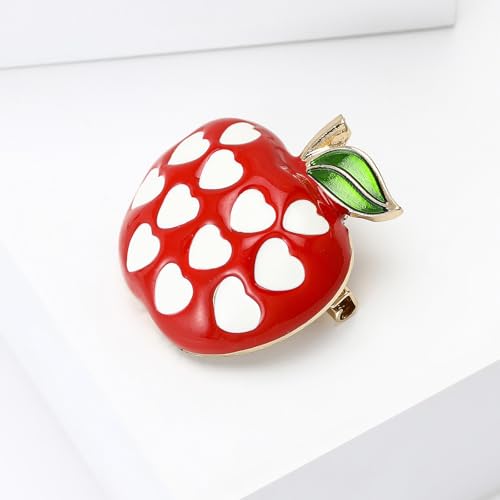 Image of Enamel Fruit Brooch for Women Rhinestones Fruit Lapel Pin Elegant Fruit Brooches Jewelry Gift, Perfect for Dresses Hat Bag