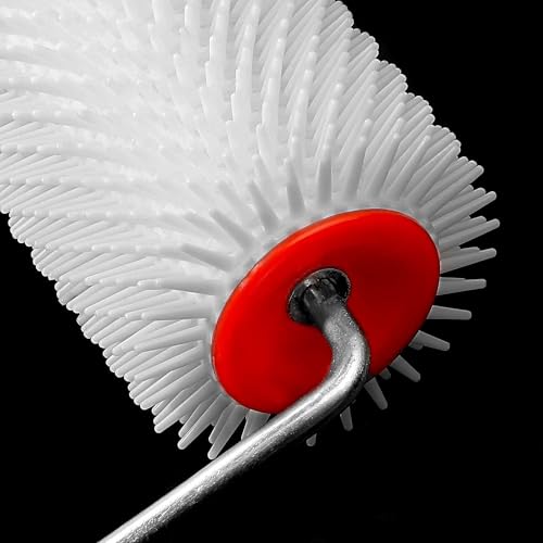 Image of 9 Inch Spiked Roller for Self Leveling Cement, Epoxy Floor Spike Roller with Red /yellow Handle, White Spikes, Metal Rod for Concrete and Epoxy Applications