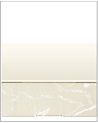 Voucher Check Stock, Laser Check on Bottom, Gold Marble, 1000 Sheets