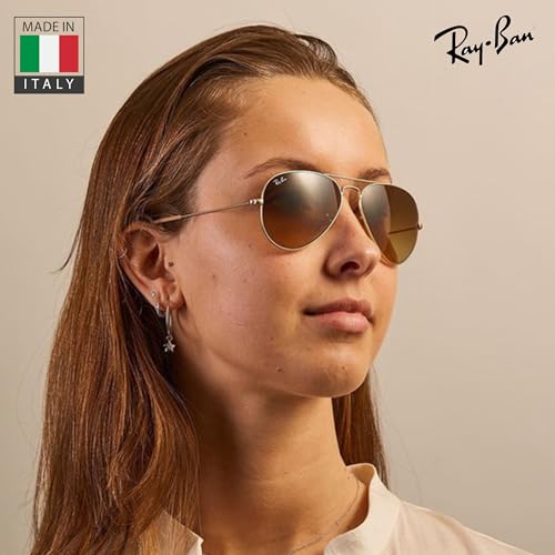 Image of Ray-Ban RB3025 AVIATOR GRADIENT Pilot Shaped Sunglasses for Men & Women with Official RAYBAN Eyewear Kit
