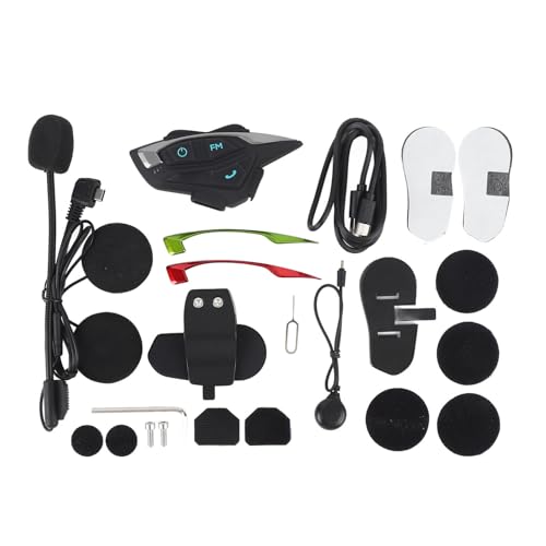Brilluxa Auriculares Bluetooth para motocicleta, intercomunicador de casco de 2 vías, alcance de 3280 pies, IP66 impermeable, altavoces para casco para ATV UTV moto de nieve,