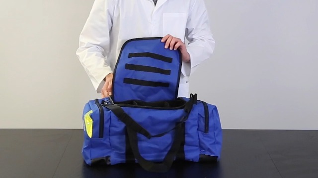 Image of Primacare KB-4135-B First Responder Bag for Trauma, 21 inchx12 inchx9 inch, Professional Compartment Kit Carrier for Emergency Medical Supplies, Blue
