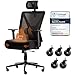 Dowinx Bürostuhl 270 kg, Ergonomischer Schreibtischstuhl mit Dicker Sitzpolsterung, Verstellbarer Lendenstütze, Höhenverstellbarer Rückenlehne, 3D-Armlehnen, Metall-Fuß, Schwarz