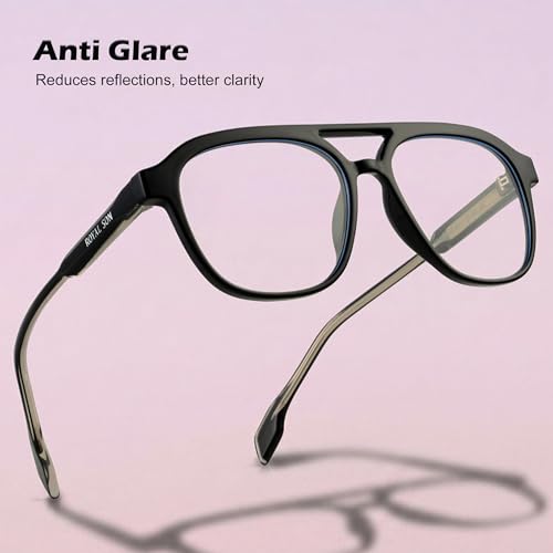 Image of ROYAL SON Blue Cut Computer Glasses | Anti Glare & Blocks Harmful Rays | UV Protected | Full Rim | Square | Men & Women | Small | SF-RS9090