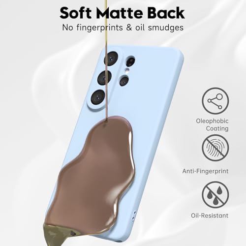 Image of DIZORO Microfiber Candy Case Compatible for Samsung S26 Ultra 5g Smooth Touch Cushion Liquid Soft Silicone Gel Rubber Phone Cases Non-Slip Full Body Protective Shockproof Back Cover (Carolina)