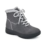 WHITE MOUNTAIN Shoes Women's Glory Lace-up Boot, New Charcoal/Suede, 7 M