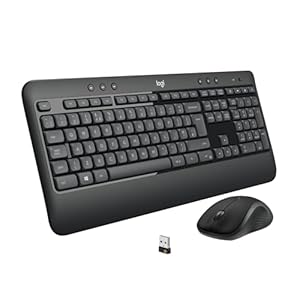 Logitech MK540 Advanced Wireless Keyboard and Mouse Combo for Windows, 2.4 GHz Unifying USB-Receiver, Multimedia Hotkeys, 3-Year Battery Life, for PC, Laptop, QWERTY UK English Layout – Black