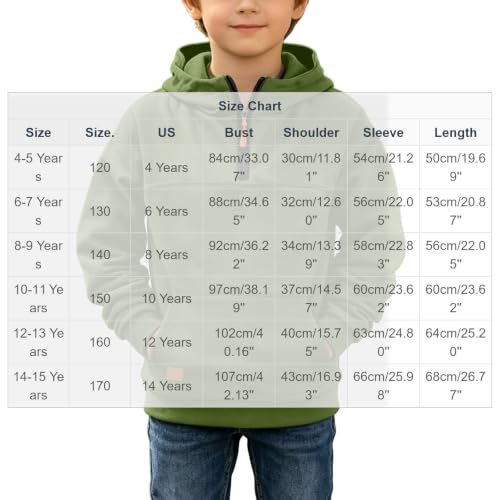 Hoodies for Boys Fleece Fashion Pullover Quarter Zip Hooded Sweatshirt - image 4