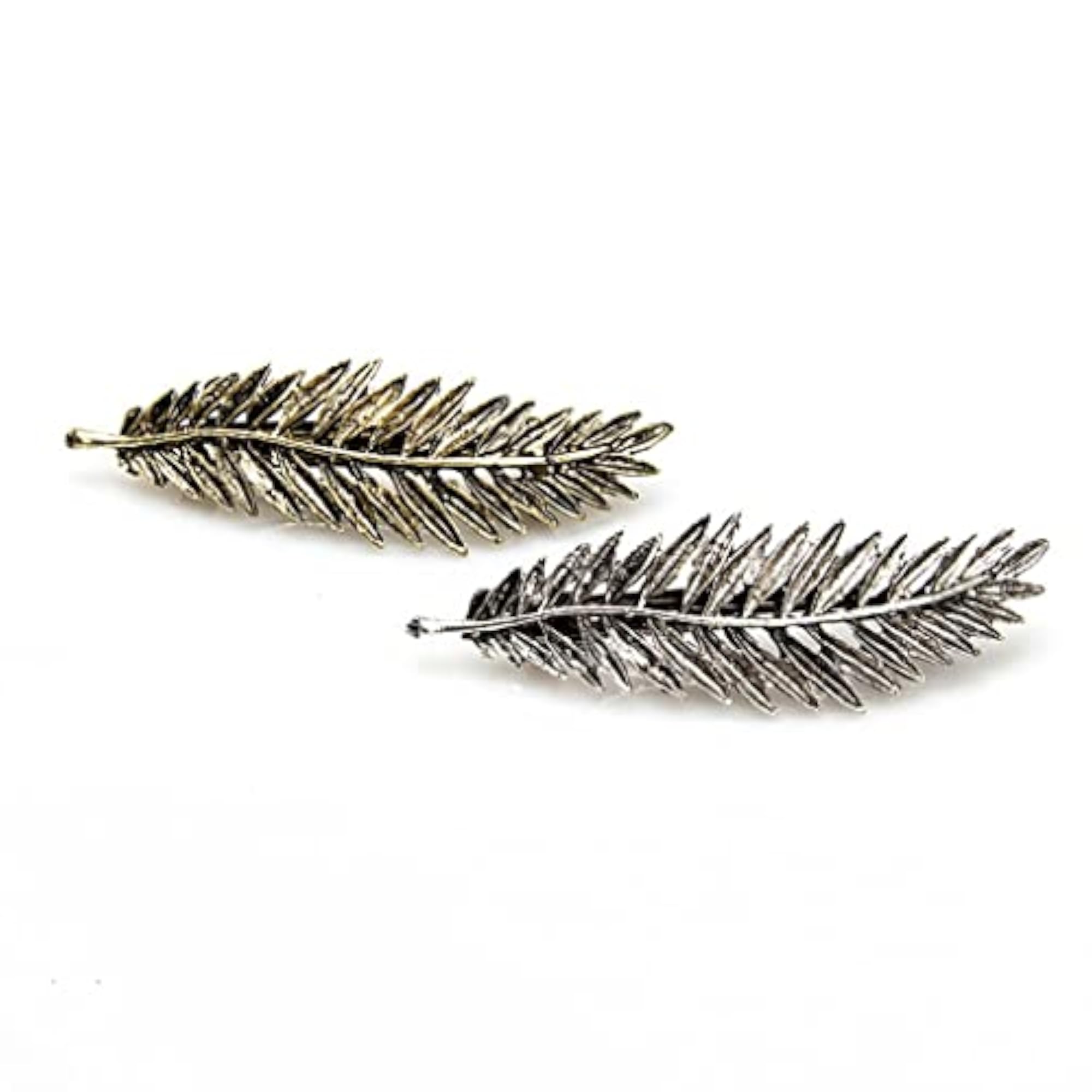 Women's Antique Bronze Feather Shape Hair Clip Barrette
