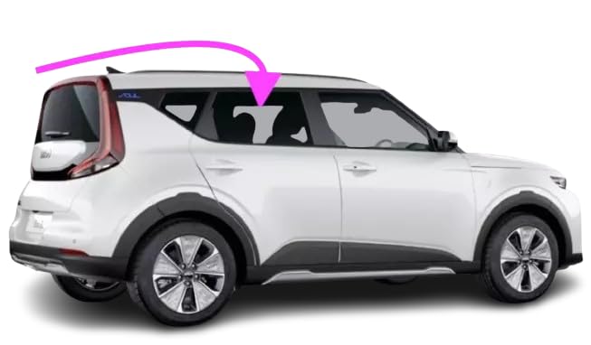 Passenger Right Rear Door Window Glass Compatible With 2014-2019 Kia Soul 4-Door Hatchback Models