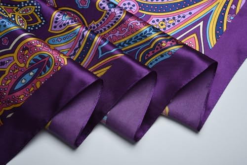 corciova 35x35 Large Square Satin Hair Scarf for Women – Silk-Feel Head Wrap, Night Protection, Fashion Bandana & Headscarf