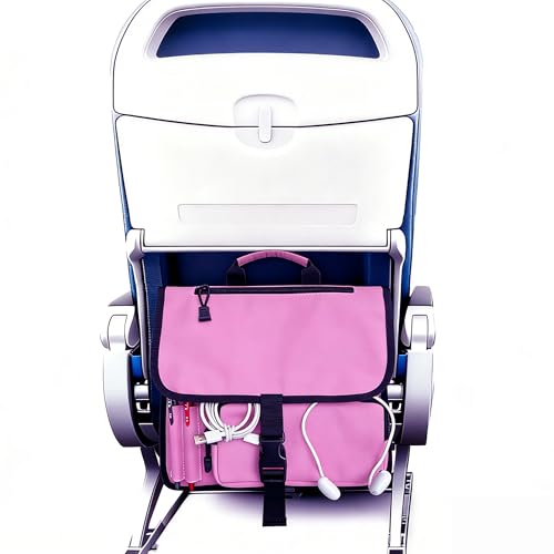 Airplane Seat Storage Pocket International Travel Essentials Airplane Pocket Organizer Airplane Travel Accessories Removable Toiletry Bag Designed (pink)