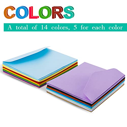 RosewineC 70 Stück Mini Umschläge Bunt 11,5 x 8,2 cm für Geschenkkarte, Hochzeit, Geburtstag Party Supplies, Kuvert