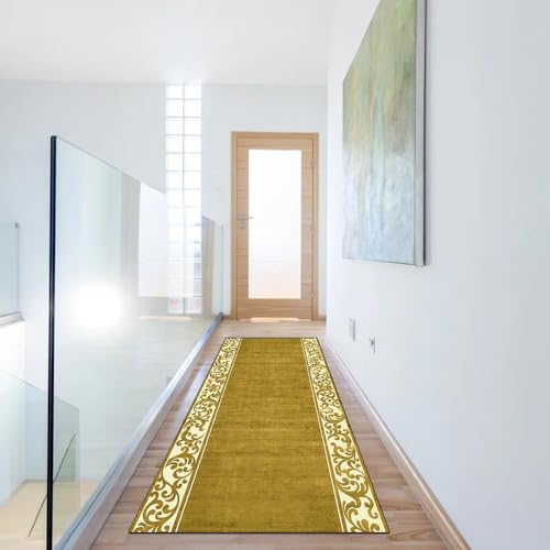 Alfombra para cocina lavable estilo vintage amarillo decoración de pasillos 5