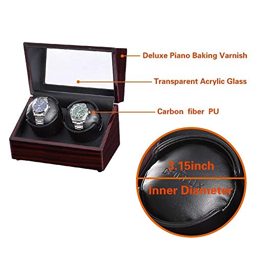 Watch winder para 2 relojes automáticos solución para evitar el paro mecánico con batería 4