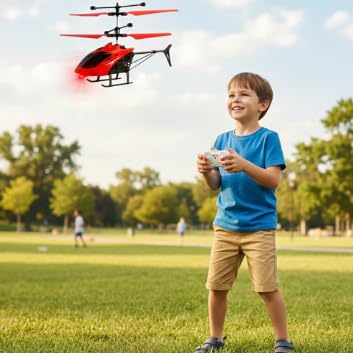 Image of Remote Control Helicopter for Kids | Helicopter with Hand Gravity Sensor, 3D Light & Safety Sensor | Indoor and Outdoor Flying Fun, Multicolor for Boys and Girls