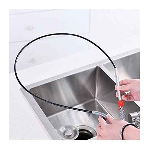 Herramienta de desatascado para tuberías en espiral - 60 a 250 cm, desatascador de desagües para fregadero y alcantarilla, herramienta de limpieza con gancho (Color: 90 cm - 35 pulgadas) miniatura 7