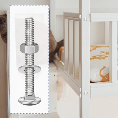 Image of Zonon Stainless Steel Carriage Bolts and Nuts Kit Round Head Square Neck Carriage Bolts Screws and Hex Nuts and Flat Washers, Stainless 18-8 Full Thread Coverage(1 /4-20 x 2,Silver,50 Sets)