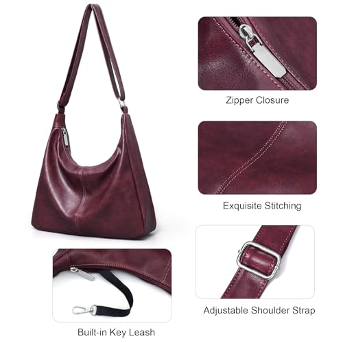 Image of Hobo Bags for Women Vegan Leather Purses Slouchy Shoulder Bag Tote