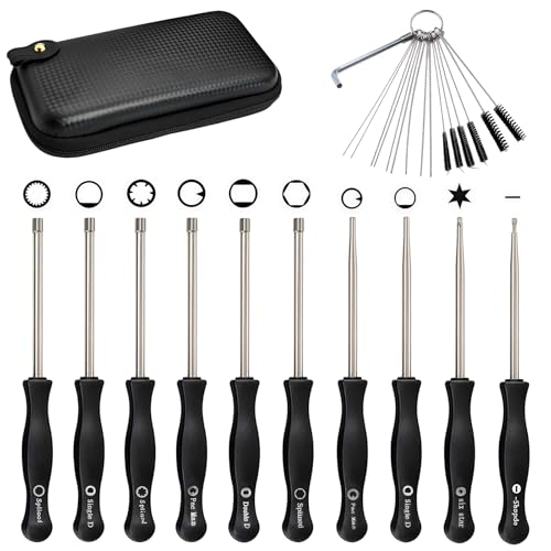 10PCS Kit d'Outils de Réglage De Carburateur, Tournevis Reglage Carburateur pour Moteur 2 Temps Tondeuses Tronçonneuse Débroussailleuse, avec Brosse de...