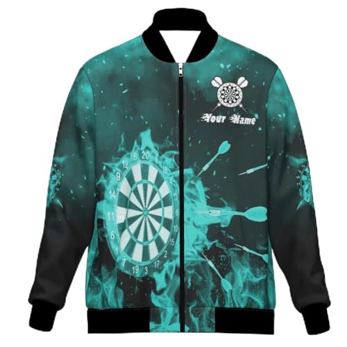 Turquoise Fire Flame Dart Jacket for Men and Women Stylish Lightweight Outerwear with Unique Design L1379