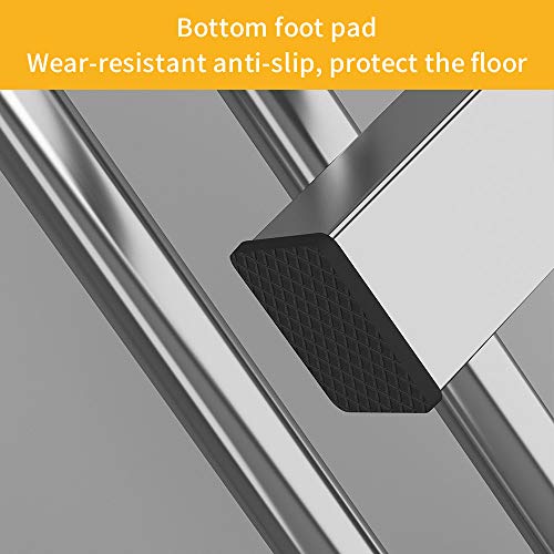 UDEAR Garment Rack Freestanding Hanger Double Rods Multi-functional Bedroom Stainless Steel Clothing Rack, Silver