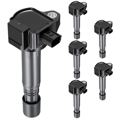 Image of 6-Pack UF713 Ignition Coils Compatible with Acura MDX RLX TLX RDX, Compatible with Honda Odyssey Passport Pilot Ridgeline Accord Crosstour 3.0L 3.5L V6- Replaces for 305205G0A01