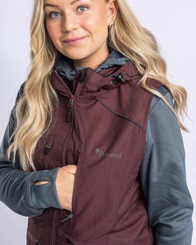 Pinewood Damen Hundesport Windblocker Weste - Windbreaker Weste Hundesport - mit vielen praktischen Taschen, abnehmbarer Kapuze und 2-Wege-Reißverschluss - langlebig