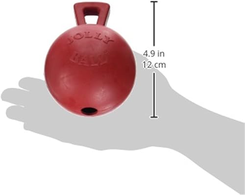 Miniatura 3 de Jolly Pets Tug-n-Toss - Pelota de juguete resistente para perros con asa, 4 pulgadas/pequeña, color rojo Azul,Púrpura,Rojo